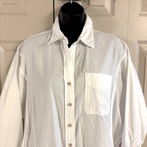 Oversized White Button-Down Shirt Dress S - Picture 2 of 12